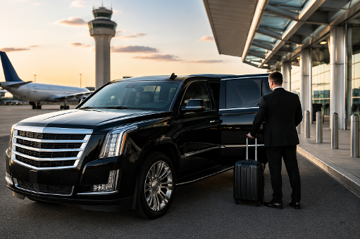 Luxury black Cadillac and Chevrolet Suburban providing Southampton Black Car Service and private airport transportation in the Hamptons and Long Island.